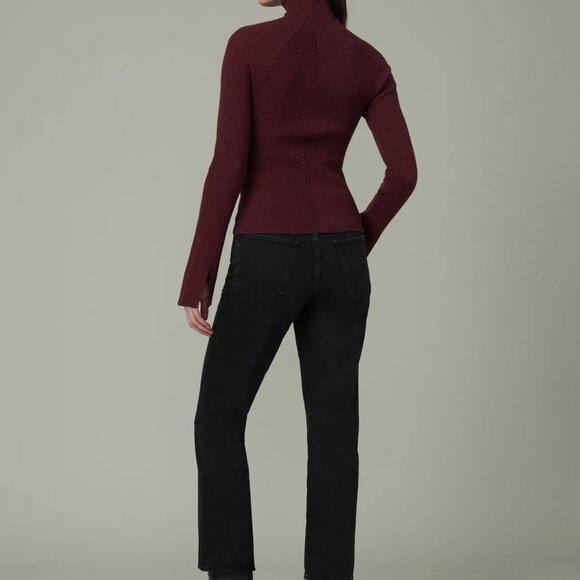 Joe's Jeans The Palmer Turtleneck Sweater in Vineyard Wine - Picture 3 of 7